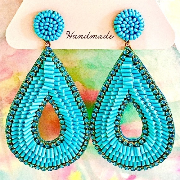 Anthropologie Jewelry - 🌟 HOST PICK 🌟 Like New Anthropologie Deepa Gurnani Turquoise Hoop Chande…